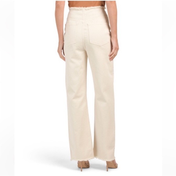 WeWoreWhat High Waist Frayed Straight Leg Jeans - Picture 4 of 14